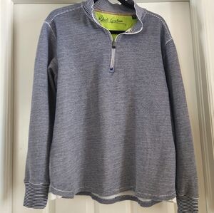 Robert Graham Pinstripe Cotton Quarter Zip Size Large